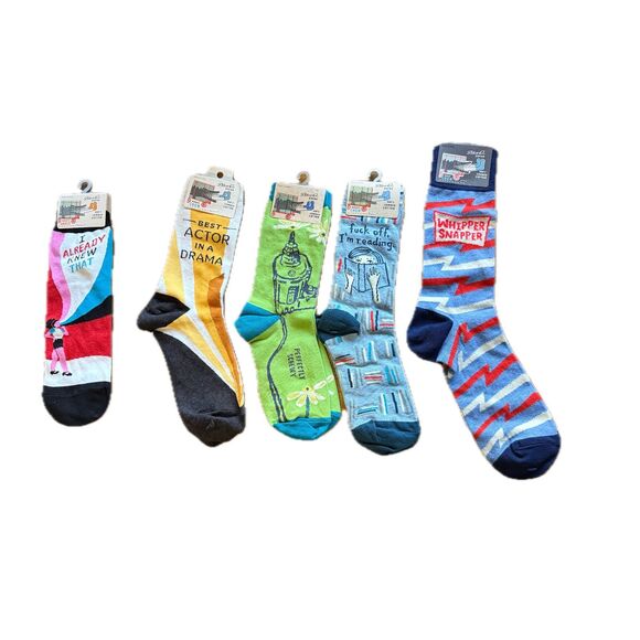 Blue Q Novelty Funny Sock Lot Men Women 5 Piece Bundle NWT Gift Holiday - Picture 2 of 2